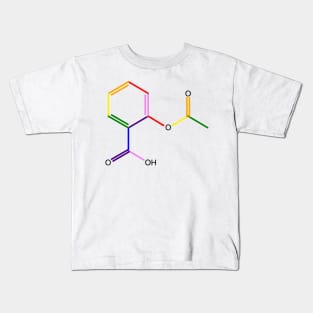 Aspirin Molecule Rainbow Chemistry Kids T-Shirt